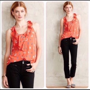 Maeve sleeveless ruffle top